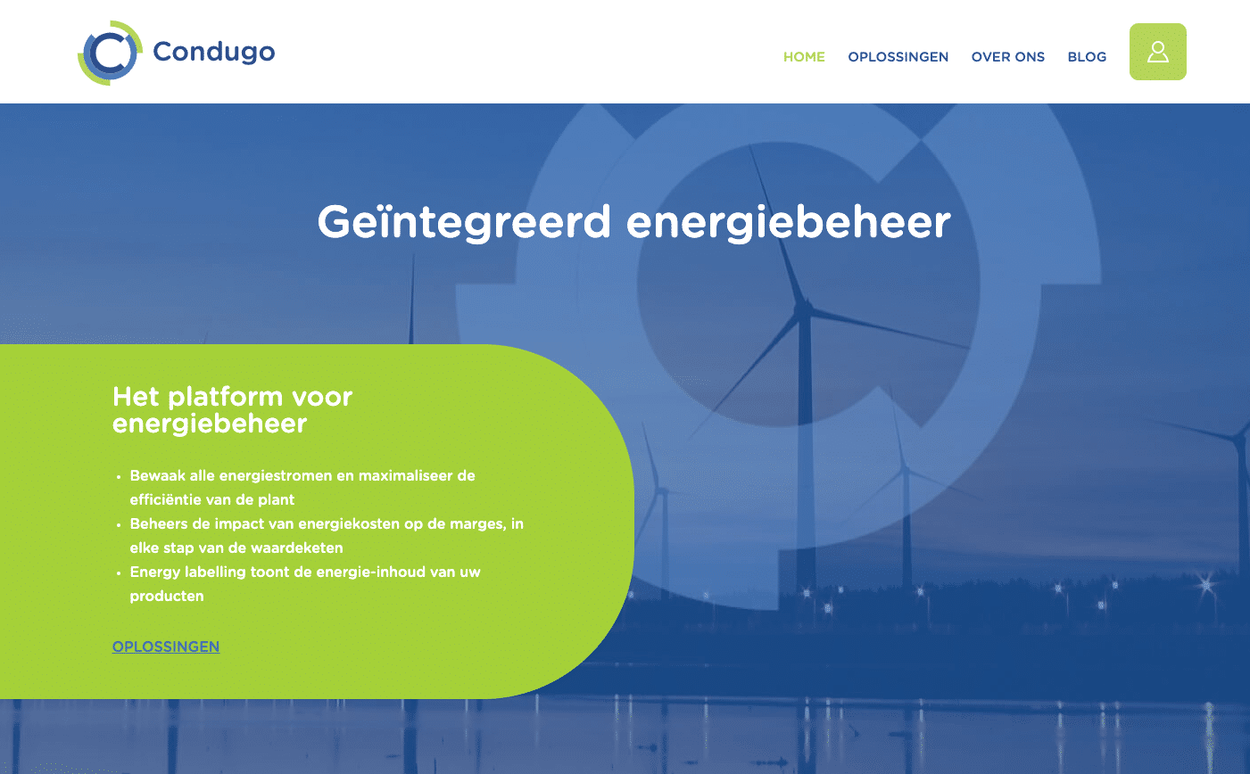 screenshot van website condugo